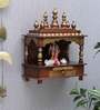 Copper Sheesham Wood & MDF Wall Mounted Mandir Without Door