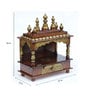 Copper Sheesham Wood & MDF Wall Mounted Mandir Without Door