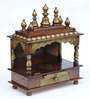 Copper Sheesham Wood & MDF Wall Mounted Mandir Without Door