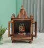 Natural Finish Sheesham Wood Floor Rested Mandir With Door
