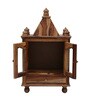 Natural Finish Sheesham Wood Floor Rested Mandir With Door