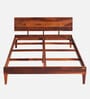 Sheesham Wood Queen Size Bed in Honey Brown Finish