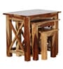 Sheesham Wood Versatile Set Of Three Stools