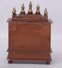 Sheesham Wood Wall Mounted Five Dome Pooja Mandir In Copper