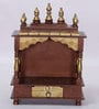 Sheesham Wood Wall Mounted Five Dome Pooja Mandir In Copper