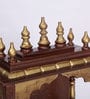 Sheesham Wood Wall Mounted Five Dome Pooja Mandir In Copper
