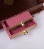 Sheesham Wood Wall Mounted Five Dome Pooja Mandir In Copper