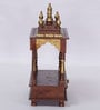 Sheesham Wood Wall Mounted Five Dome Pooja Mandir In Copper