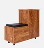 Sheffield LHS Shoe Rack with Seating in Tan Finish