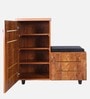 Sheffield LHS Shoe Rack with Seating in Tan Finish