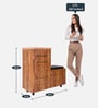 Sheffield LHS Shoe Rack with Seating in Tan Finish