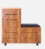 Sheffield LHS Shoe Rack with Seating in Tan Finish