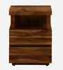 Sheffield Sheesham Wood Bedside Table In Scratch Resistant Provincial Teak Finish With Drawers