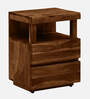 Sheffield Sheesham Wood Bedside Table In Scratch Resistant Provincial Teak Finish With Drawers