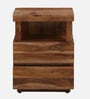 Sheffield Sheesham Wood Bedside Table In Scratch Resistant Rustic Teak Finish With Drawers
