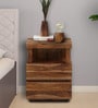 Sheffield Sheesham Wood Bedside Table In Scratch Resistant Rustic Teak Finish With Drawers