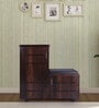 Hallam Shoe Rack With Seating In Brown Finish