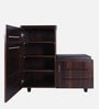Hallam Shoe Rack With Seating In Brown Finish