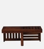 Sheffield Solid Wood Nesting Coffee Table Set in Honey Oak Finish With Cushioned Stools
