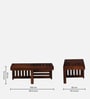 Sheffield Solid Wood Nesting Coffee Table Set in Honey Oak Finish With Cushioned Stools