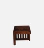 Sheffield Solid Wood Nesting Coffee Table Set in Honey Oak Finish With Cushioned Stools
