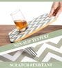 Kitchen Shelf Liner Plastic Green Zigzag Pattern