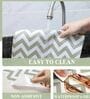 Kitchen Shelf Liner Plastic Green Zigzag Pattern