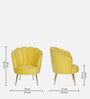 Shell Luxury Velvet Barrel Chair In Yellow Colour