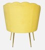 Shell Luxury Velvet Barrel Chair In Yellow Colour