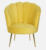 Shell Luxury Velvet Barrel Chair In Yellow Colour