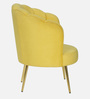 Shell Luxury Velvet Barrel Chair In Yellow Colour