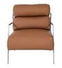 Shephard Leather Fabric Lounge Chair in Tan Colour