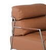 Shephard Leather Fabric Lounge Chair in Tan Colour