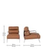 Shephard Leather Fabric Lounge Chair in Tan Colour