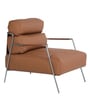 Shephard Leather Fabric Lounge Chair in Tan Colour