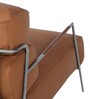Shephard Leather Fabric Lounge Chair in Tan Colour