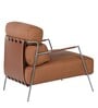 Shephard Leather Fabric Lounge Chair in Tan Colour
