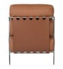 Shephard Leather Fabric Lounge Chair in Tan Colour