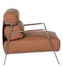 Shephard Leather Fabric Lounge Chair in Tan Colour