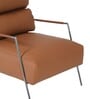Shephard Leather Fabric Lounge Chair in Tan Colour