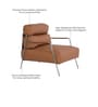 Shephard Leather Fabric Lounge Chair in Tan Colour