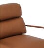 Shephard Leather Fabric Lounge Chair in Tan Colour