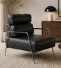 Shephard Leather Lounge Chair in Black Colour