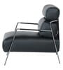 Shephard Leather Lounge Chair in Black Colour