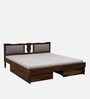 Sheraton Sheesham Wood Queen Size Bed In Provincial Teak Finish With Drawer Storage