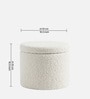 Sherpa Pouffe In Ivory Colour