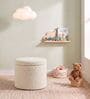Sherpa Pouffe In Ivory Colour