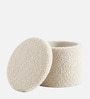 Sherpa Pouffe In Ivory Colour