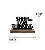 Shh  I Am Thinking Black Mango Wood & Iron Showpiece