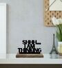 Shh  I Am Thinking Black Mango Wood & Iron Showpiece
